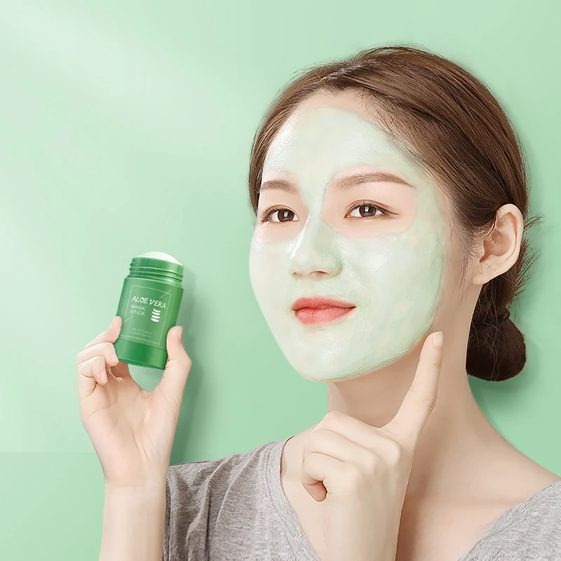 

Private Label Natural Aloe Facial Stick Pore Refining Reduce Pores And Remove Acne Marks Aloe Green Tea Face Cleaning Mud Stick