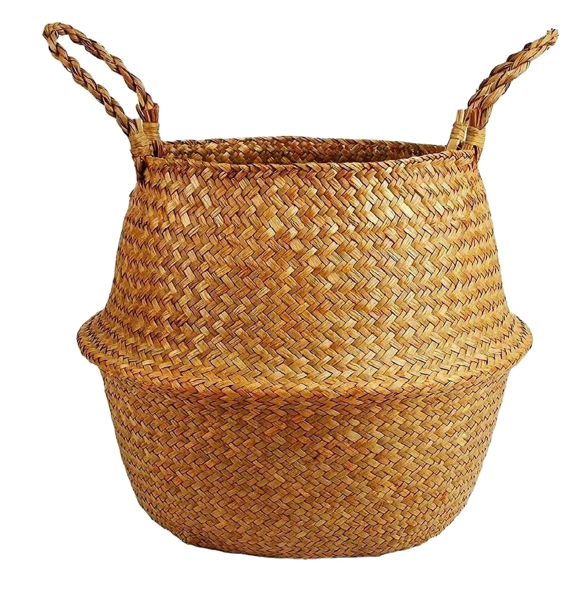 

Woven Seagrass Belly Basket for Storage Plant Pot Basket and Laundry, Customized color