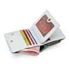 Slim minimalist RFID Blocking purse Genuine leather mens wallet with window pocket for young man