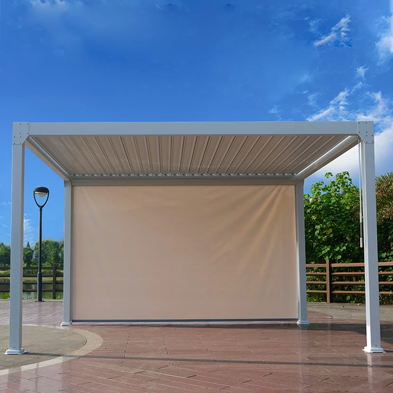 

Buy High Quality Aluminum Louver Roof Outdoof Waterproof Manual Bioclimatic Pergola, Customized