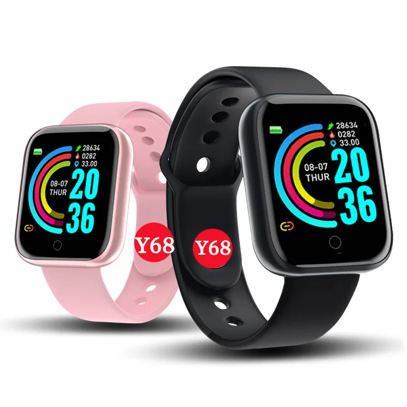 

2022 New Smart Watch Y68 1.44 inch Full Touch Screen Heart Rate Sport Wristband For iOS Android Smartwatch Y68 D20 Pro