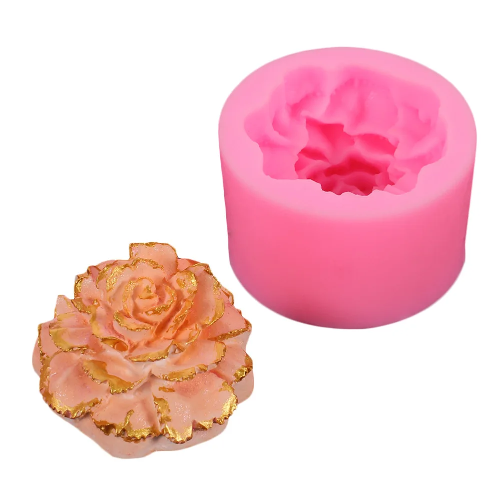 

Carnation 3D mold rose flower silicone soap molds candle molds wedding cake silicone mould, Pink