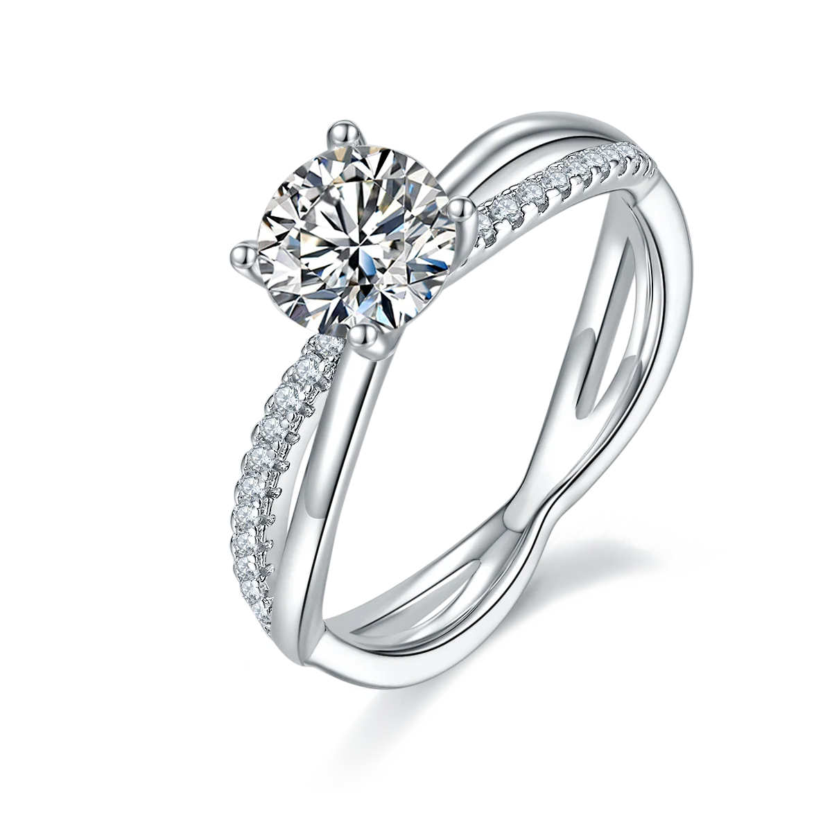 

Three-dimensional 1ct Simple Four-claw Setting Exquisite Rings Jewelry Women