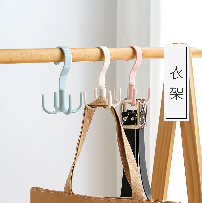 

Handbag Bag Holder Space Saving Hanger Cabinets Clothes Rack 360 Degree Rotation Shoes Belt Scarf Hanging Rack, Blue / green / pink