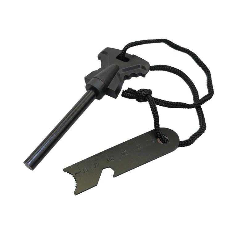 

outdoor emergency magnesium flint fire starter rod firestones with ruler for camping hiking trekking backpacking
