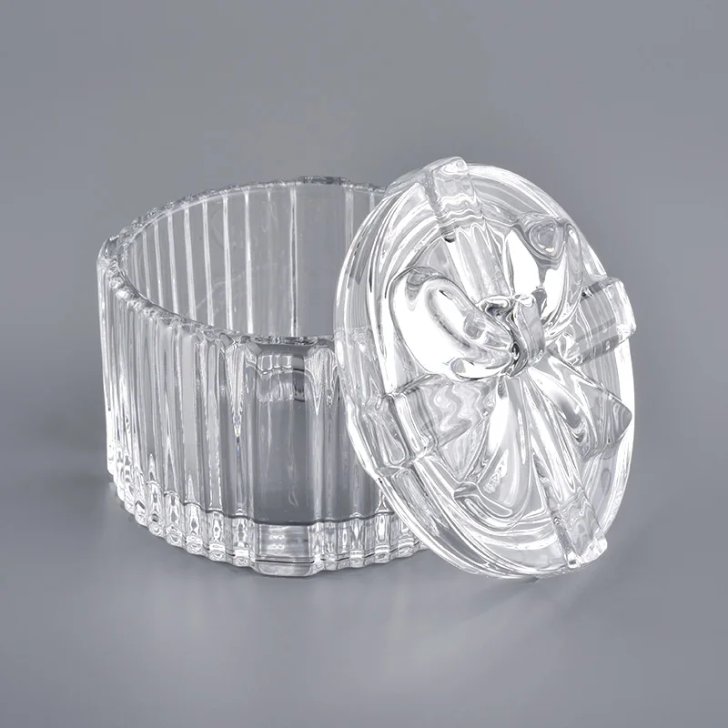 4oz mini glass candle containers with knot lids