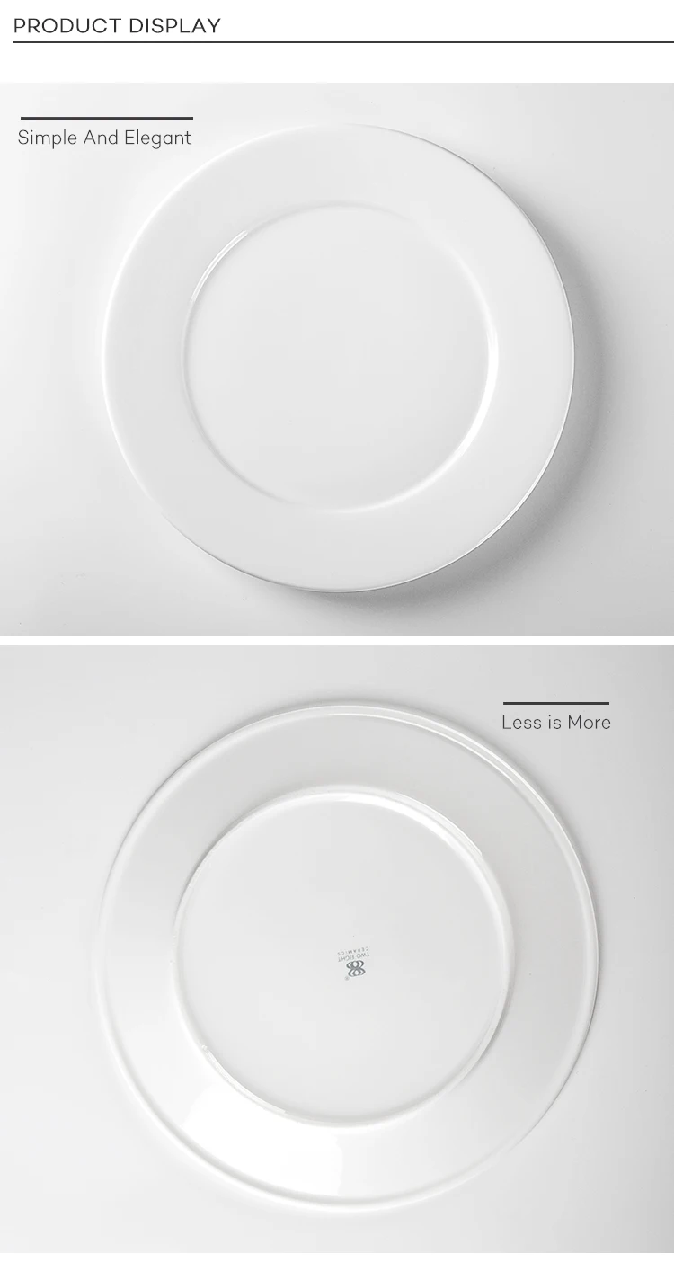 Wholesale Manufacturer White Ceramic Dishware, European Sets Of Dishes,  Round Plates For Rental /
