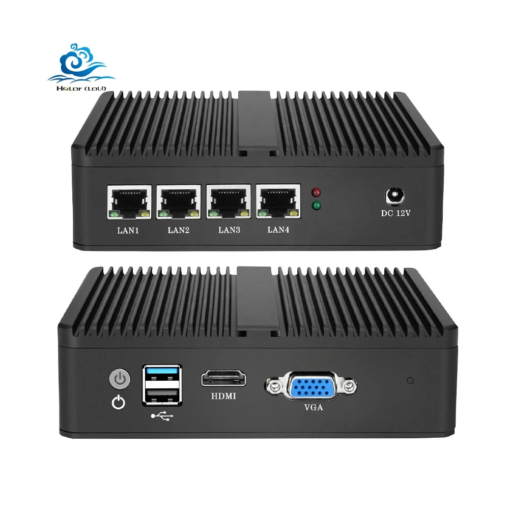 

HLY Firewall Intel Ce-leron Processor N2830 J6412 4GB RAM 64G SDD 4 Gigabit Ethernet WiFi Pfsense VPN Router Fanless Mini PC