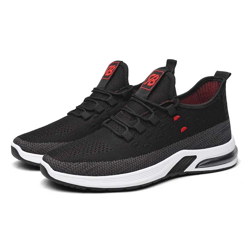 

2021 new flying woven sports shoes men's fashion casual shoes running shoes, Black grey brown