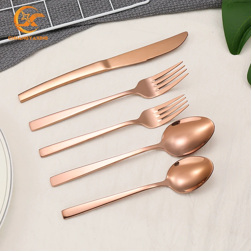 

Factory Sell Cheap Heavy Weight Hotel Restaurant PVD Coating Wedding Rose Gold Silverware Set Stainless Steel Cutlery, Silver/gold/rose gold/black/iridescent/custom color