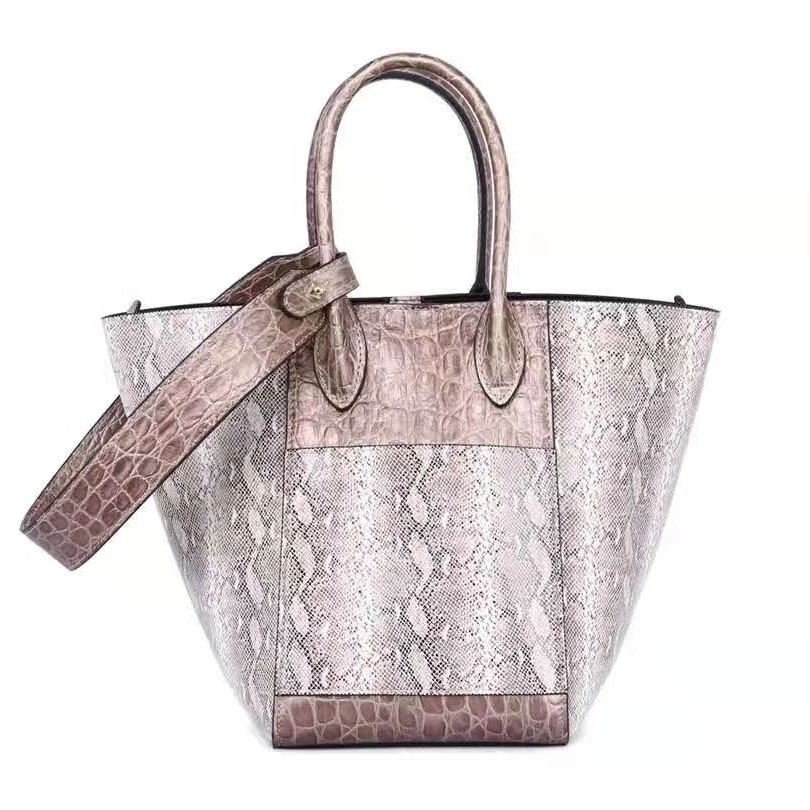 

2021 Winter Luxury Women Hand Bag Embossed Snake Pattern Handbag Genuine Cowhide Leather Purses For Ladies Tote Bag, More