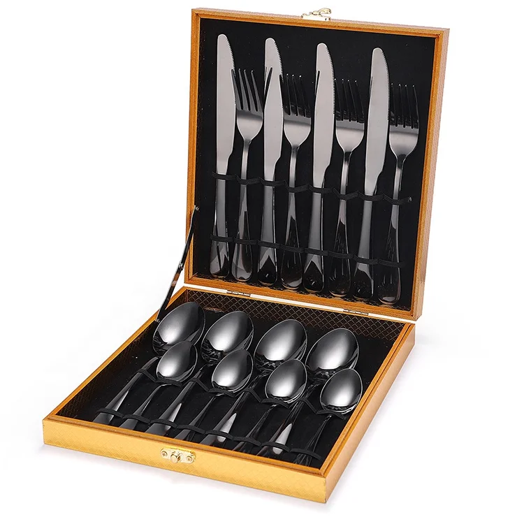 

Reusable Stainless Steel Restaurant Tableware Silverware Black Flatware Royal Wedding Set Cutlery, Sivler/rose gold/gold /black/multi color