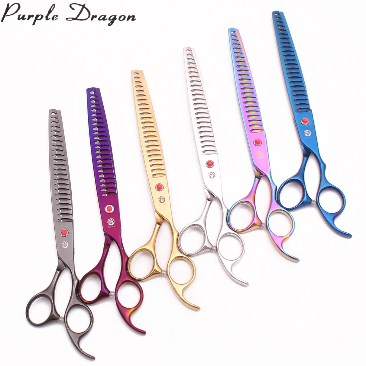 

Dog Grooming Thinning Scissors 8" Purple Dragon Japan Stainless Chunker Scissors Pet Grooming Scissors Animal Hair Shears Z3005, Gold