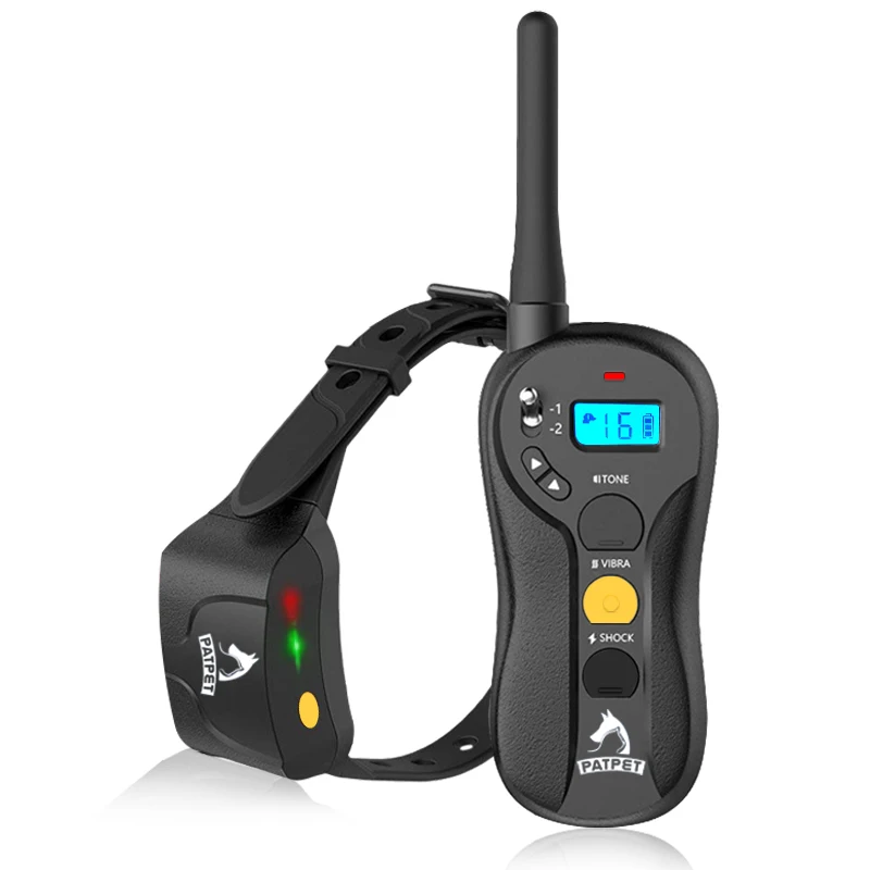 

PATPET Remote Electric Rechargeable Pet Dog Training Collar Shock Dog Dog Training Shock Vibration with Remote Agility Equipment, Black/customized color