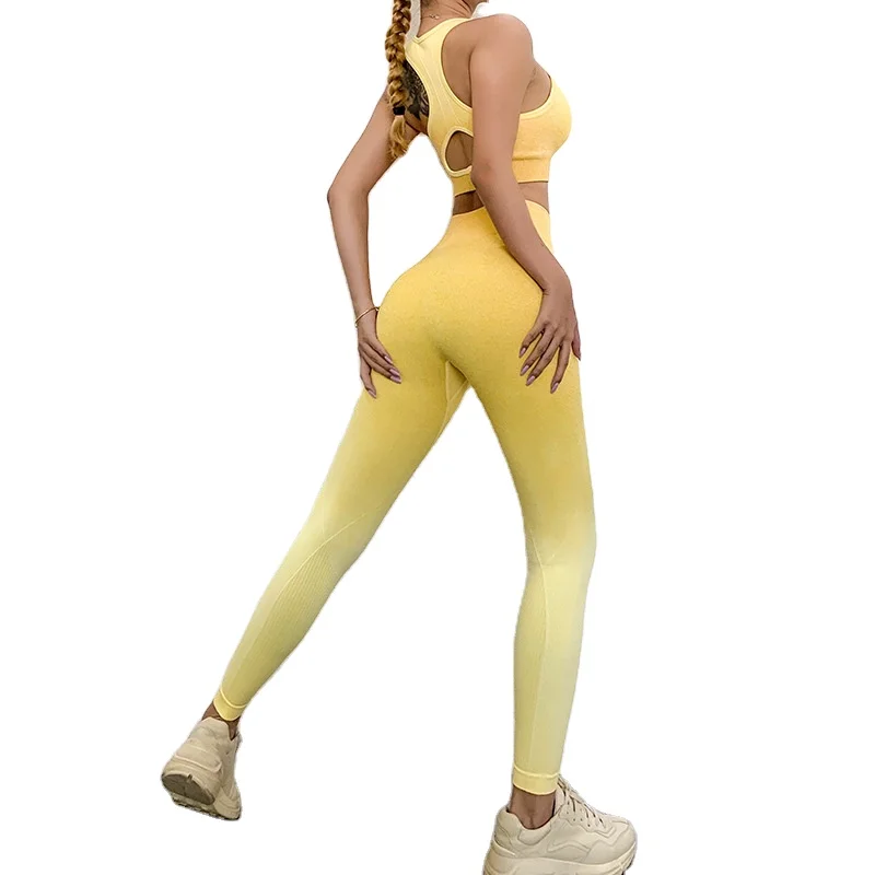 

New two piece yoga suit with a beautiful back hollow out vest