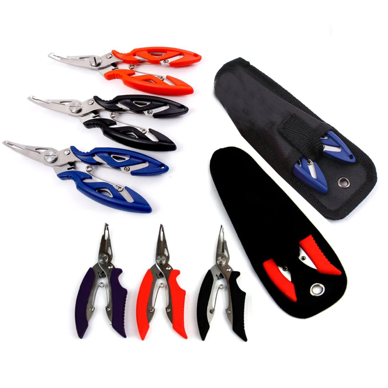 

small cheap Multi-function Stainless steel curved Mouth Mini Colorful pliers scissors fish tools portable cutter Fishing Plier