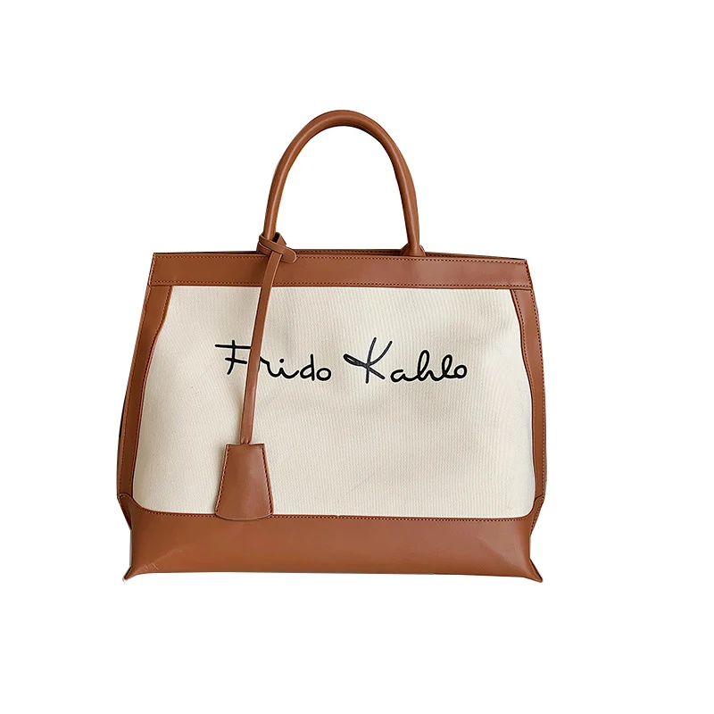 

2021 Large-Capacity Tote High-End Fashion Artistic Personality Canvas Bag Autumn New Style Big Bag Online Shopping Y10245