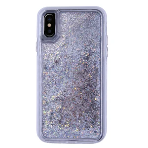 Custom design your own diy bling liquid glitter phone case for iPhone x