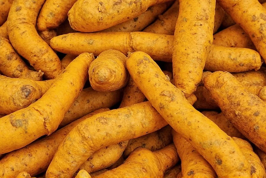 Indian market displaying fresh turmeric roots and powdered turmeric