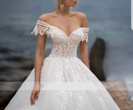 

S549A High quality custom made new fashion wholesale bride lace Wedding Dresses, White,ivory