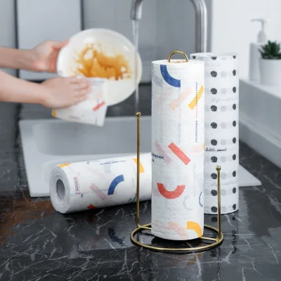 

Kitchen Disposable Lazy Rags Nordic Style Dishwashing Paper Absorbent And Oil-absorbing Roll Paper Dual-use Cooking Paper