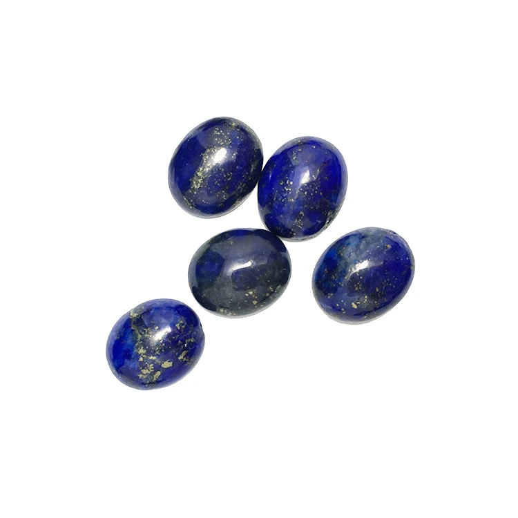 

Wholesale price natural lapis lazuli oval cut blue polished flat cabochon stones