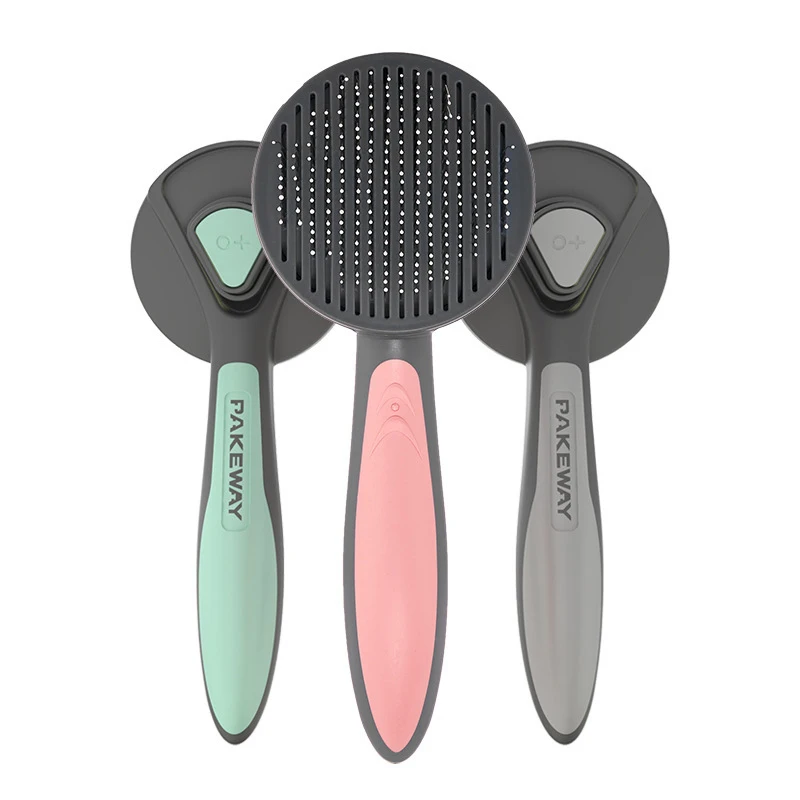 

Pet Grooming Cleaning Brush Supply Cat Dog Pets Hair Remover Cleaner Products for Home Self Stainless Steel Pet Slicker Brush, Pink,green,grey,custom