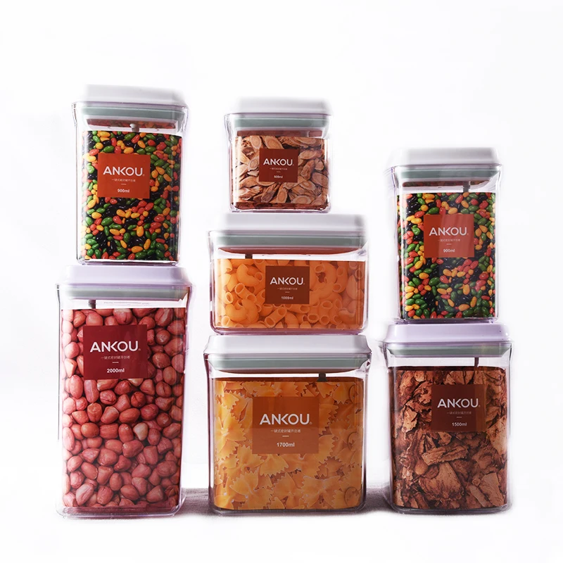 Transparent Plastic Containers Set Storage Rice Storage Container
