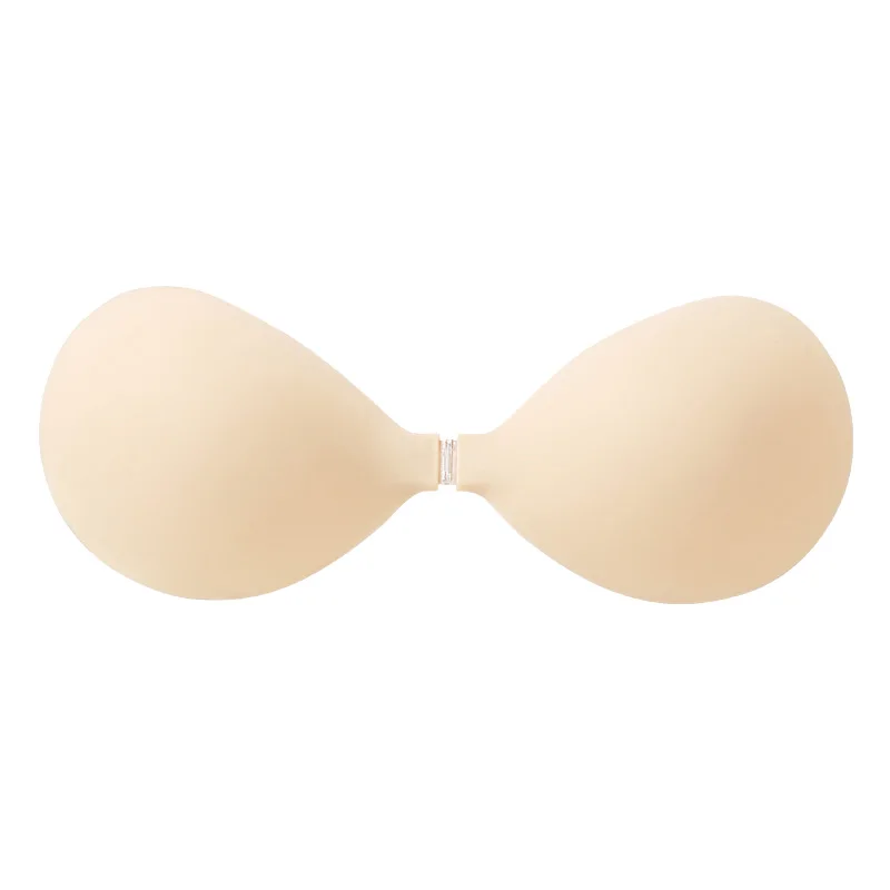 

S-XW004 Super light and thinner 100% silicone Matte finish invisible breast push up silicone adhesive silicone invisible bra, Nude