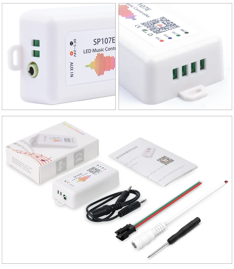 Sp107e Rgb App Led Music Controller Ws2811 Ws2812 Sk6812 Pixel Led