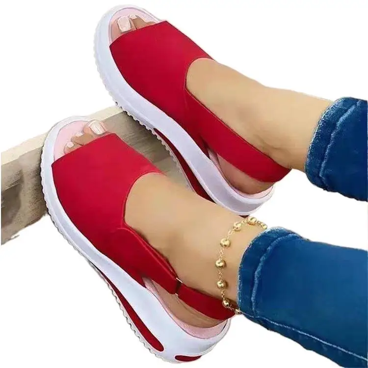 

New fish mouth flat heel beach low-top women's sandals shallow mouth single shoes