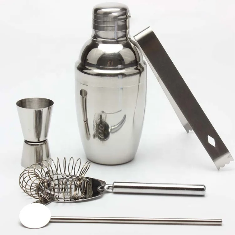 

shaker set margarita cocktail gift sets 550ml measuring jigger mixing wholesale stainless steel bar tool bartender kit, Sliver