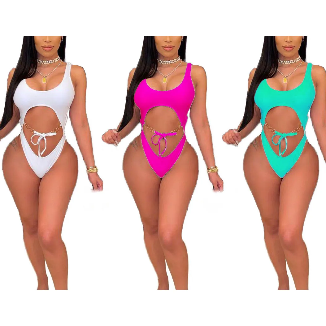 

FS2667D summer Hollow Out Sexy Swimsuits sexy Bikini One Piece Swimwear for women