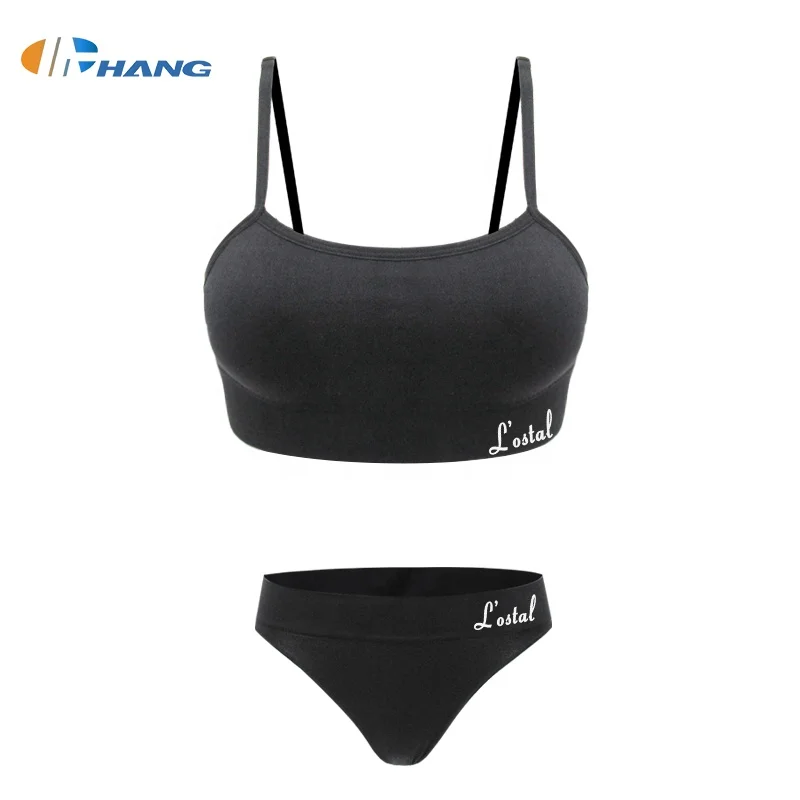 
2020 Newest Fashion Style Sports Yoga Set Women Seamless Sexy Thong Bra Panty Sets 