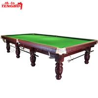 

International tournament standard high grade 12ft snooker table solid wood brown colour green cloth