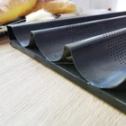 Non-stick loaf bread pan 4-channel aluminum french baguette tray bread baking tray French loaf baking tray
