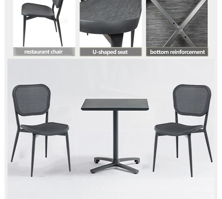 Factory Outdoor French Cafe Restaurant Square Aluminum Garden Bistro Table And Chairs