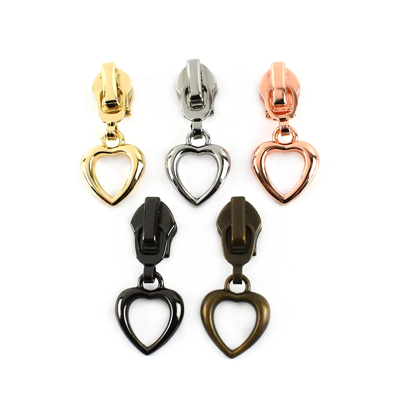 

Deepeel KY075 5# Handbag Hardware Accessories Heart Zip For Bag Clothes Nylon Zipper Puller Slider