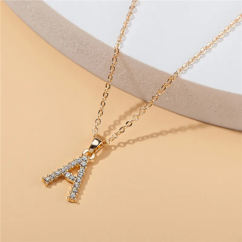 

Custom creative diamond necklace 26 initial letter necklace women jewelry