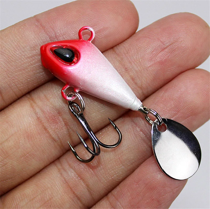 

7g Metal VIB With Rotating Spoon Tail Fishing Lure Sinking Lures Fishing Tackle Crankbait Vibration Spinner