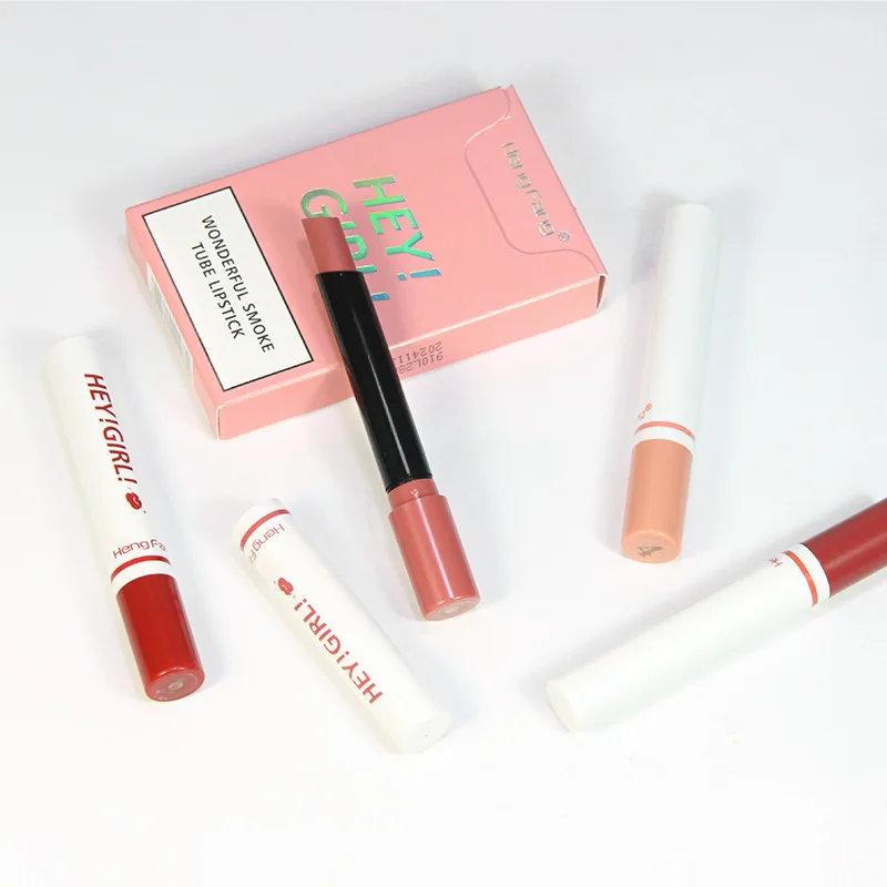 

New Type Cigarette Shape Lipstick Matte Waterproof Long-lasting Smoke Tube Lipstick Velvet Red Lip Tint Makeup Best Lipstick