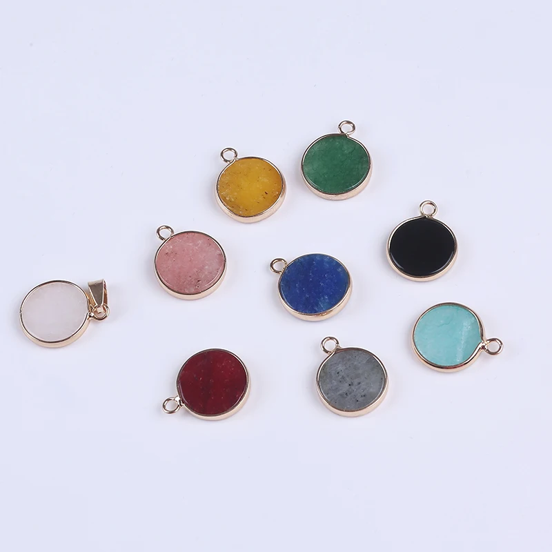 

Natural flat agate stone wholesale semi precious gemstones pendant, Multicolor