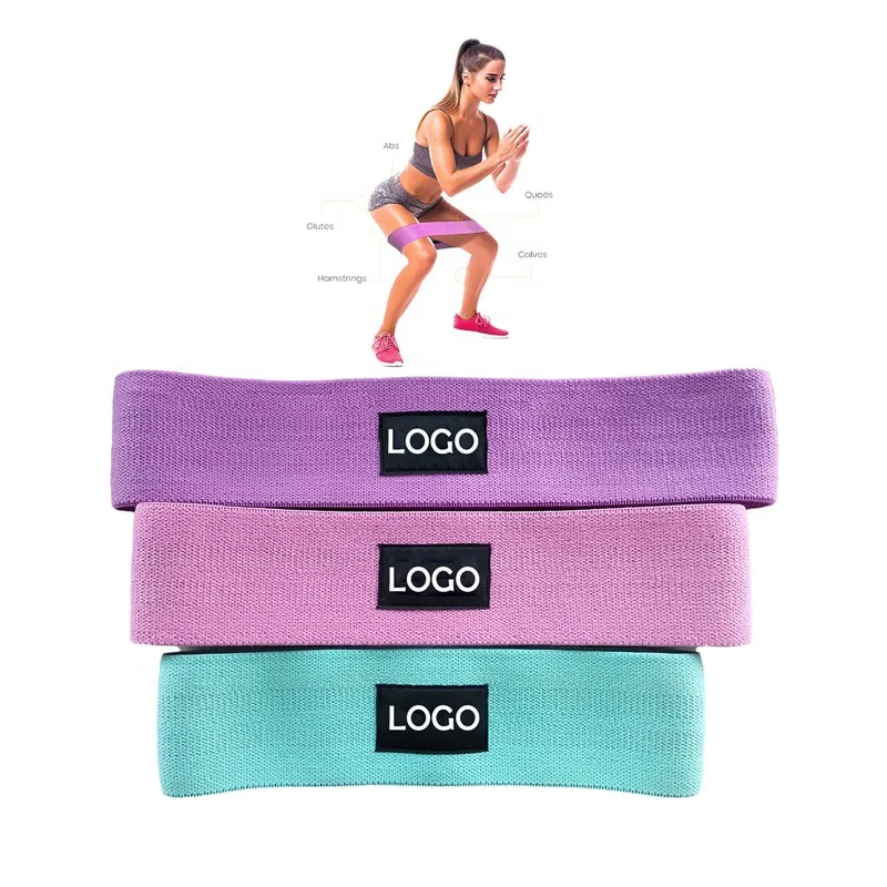 

Home Workout GYM Custom Color Booty Different Resistance Fabric Glute Band Circle Hip Circle Bands Set with Custom Logo