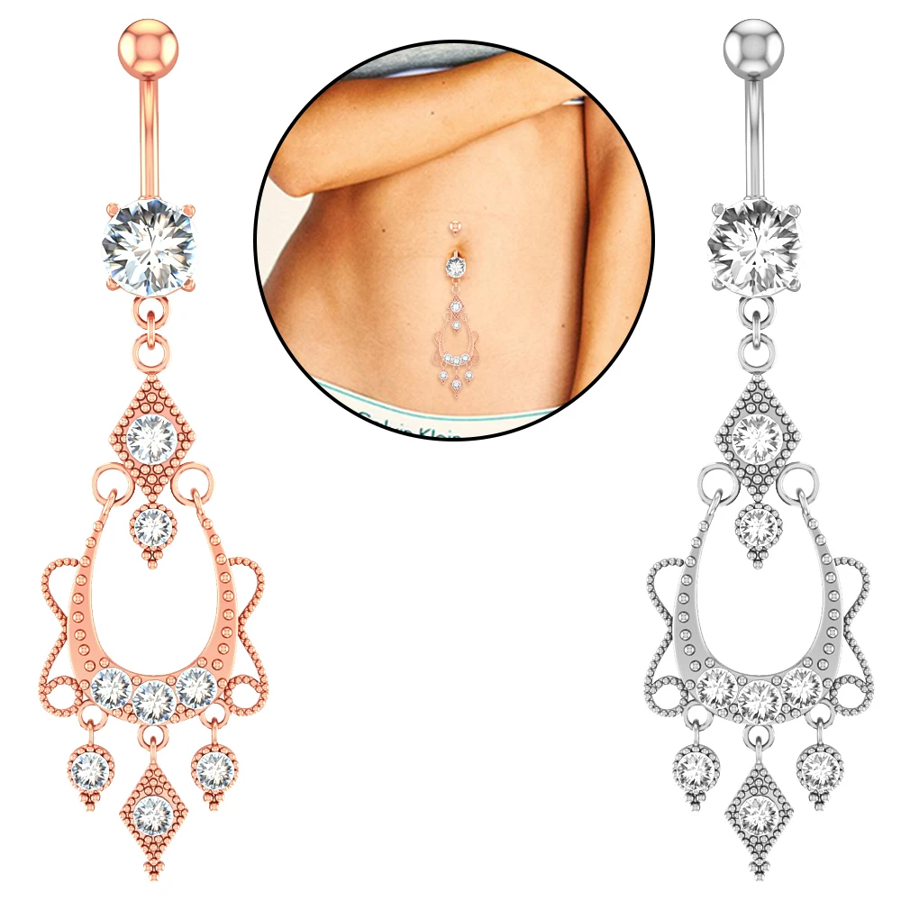 

Inspiration Design Hanging Lamp Belly Rings 316L Steel Belly Button Ring Navel Sexy Women Body Piercing Jewelry