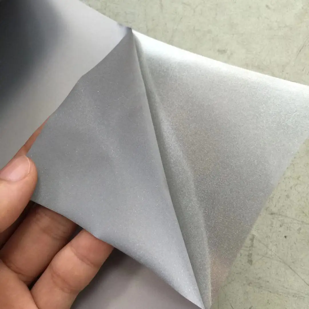 Lights Go Hi-Vis Good Quality Elastic Sliver Reflective Heat Transfer Vinyl Film For Engrave Laser Logo sell in roll