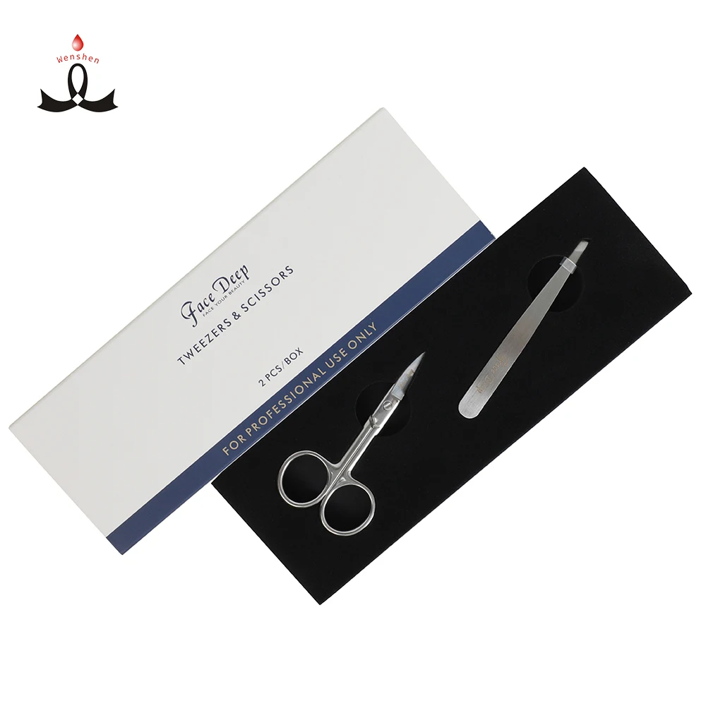 

FACE DEEP Private Label Permanent Makeup Eyebrow Microblading Tools Scissors and Tweezers Microblading Kit, Silver color