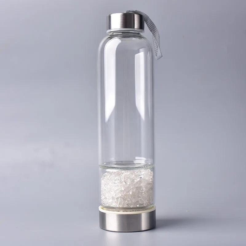 Wholesale Glass Healing Crystal Water Drink Bottle Elixir Infuser