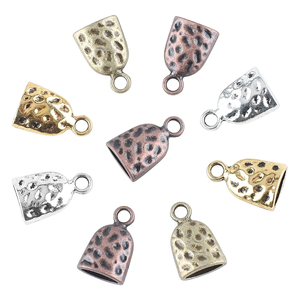 

Zinc Alloy Beads For Jewelry Making 8X10MM Pitted Bell Hoop Earring Metal Clock Pendant Beads For Bracelets Charms DIY Crafts