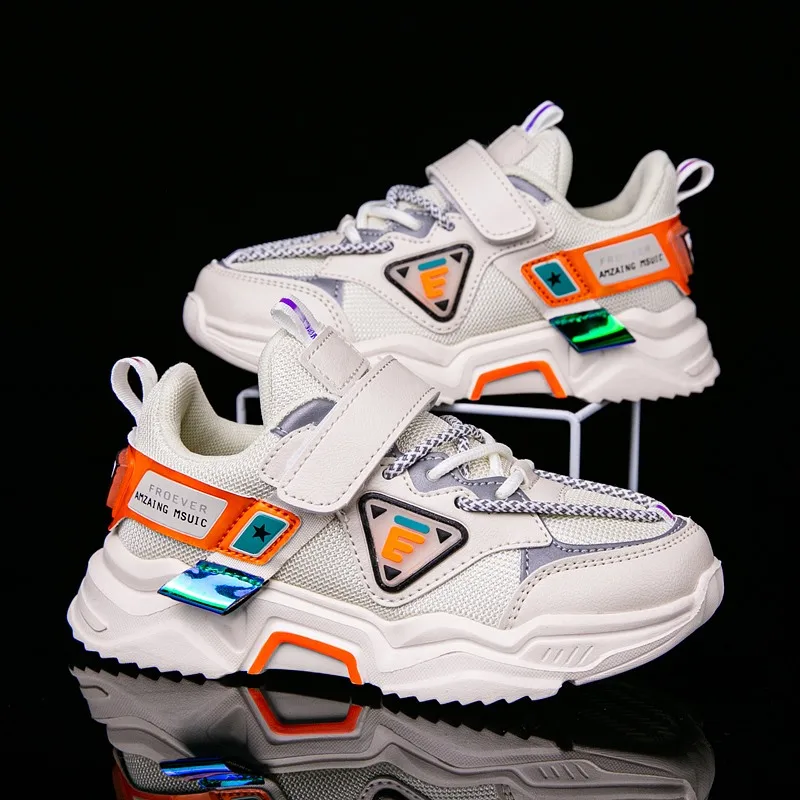 

Classical Style School Type Rubber Sole Kids Sport Shoes for Children Luxury Casual Lace Custom fashion sport mesh upper factory