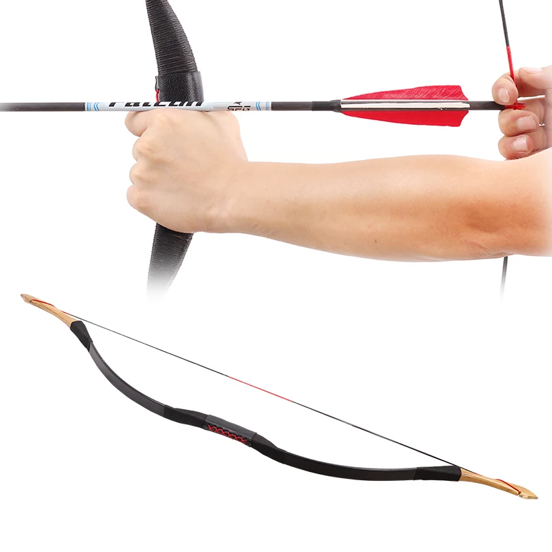 

Archery Traditional Recurve Bow Handmade Leather for Longbow Hunting Practice Target, As picture